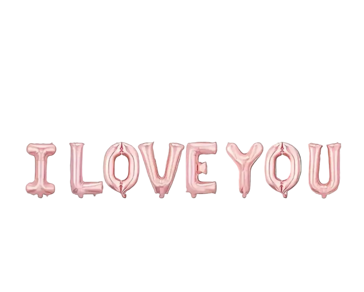 Rosa I love you ballong
