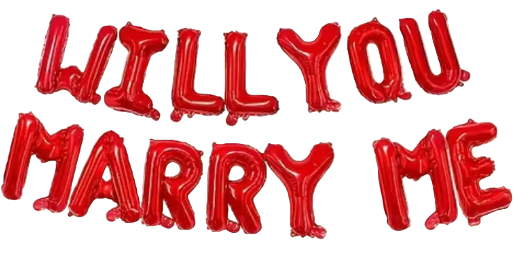 Röd will you marry me ballong